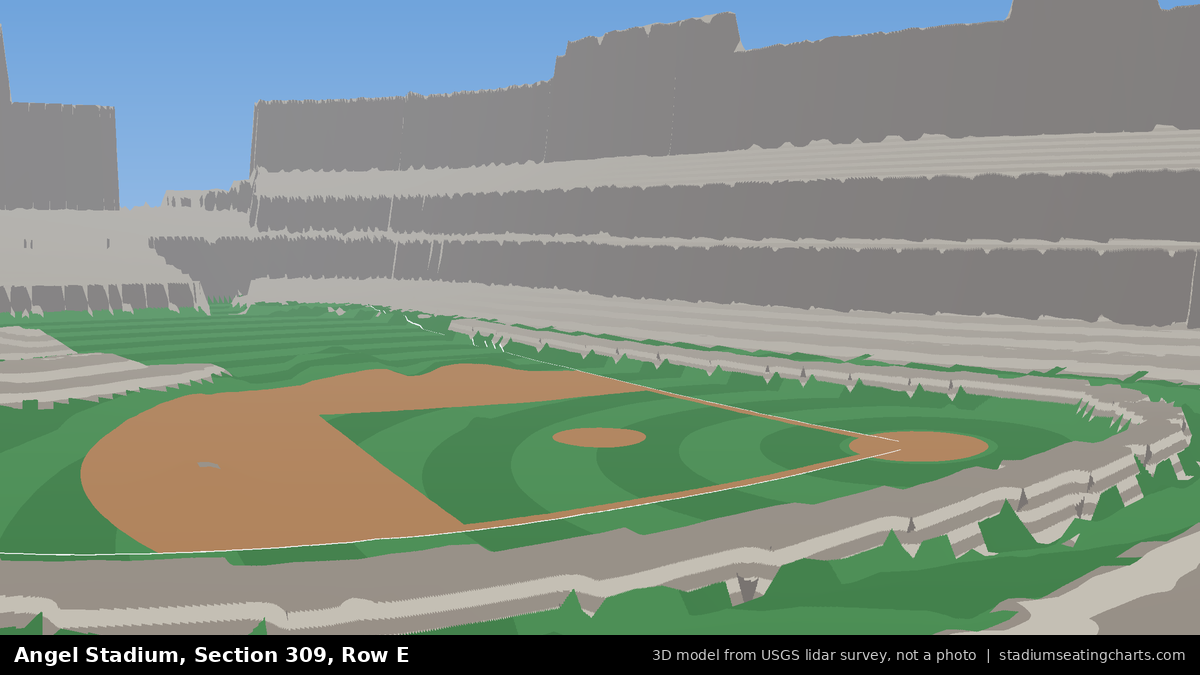 View from Angel Stadium Section 309, Row E, looking toward the pitcher's mound
