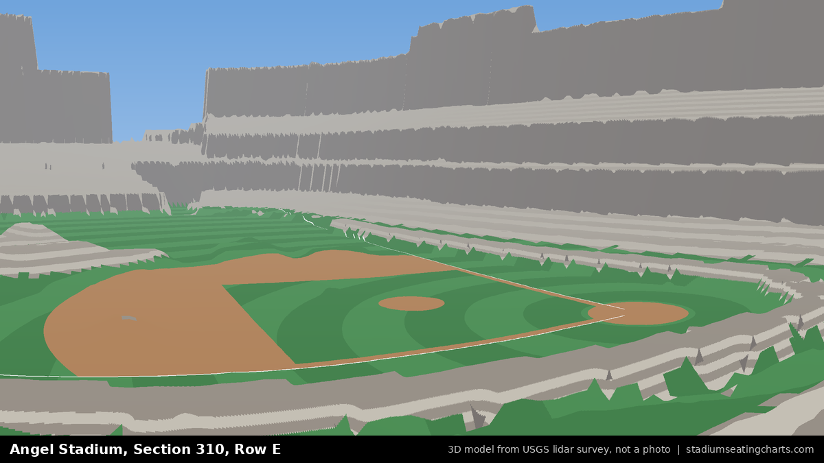 View from Angel Stadium Section 310, Row E, looking toward the pitcher's mound