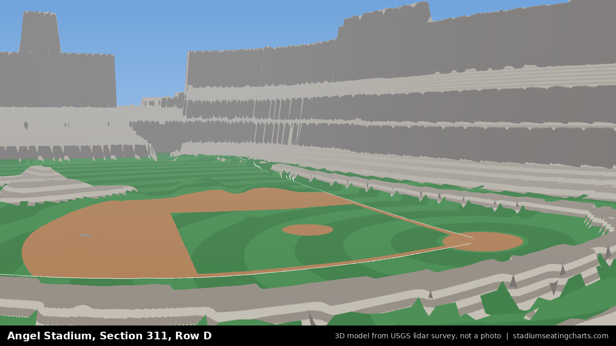View from Angel Stadium Section 311, Row D, looking toward the pitcher's mound