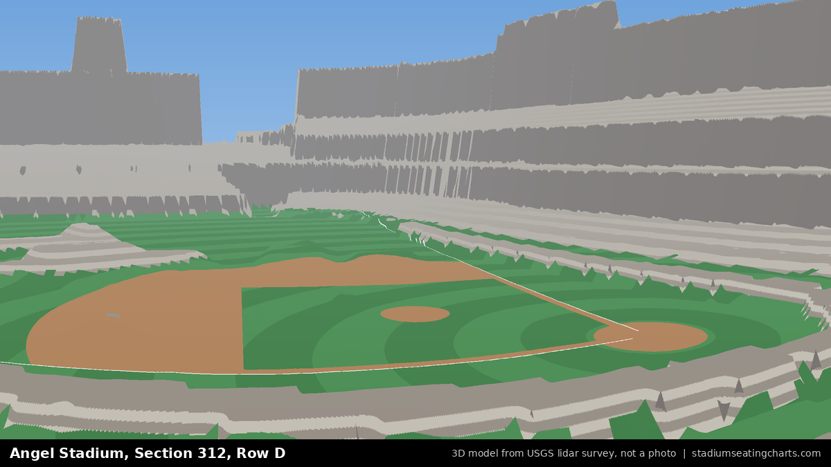 View from Angel Stadium Section 312, Row D, looking toward the pitcher's mound