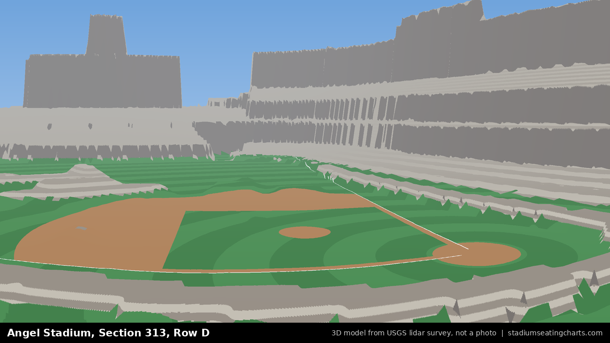 View from Angel Stadium Section 313, Row D, looking toward the pitcher's mound