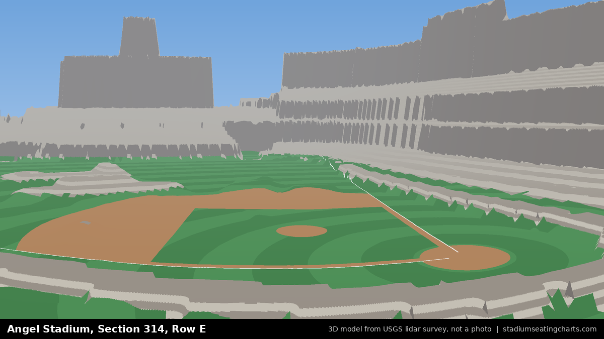 View from Angel Stadium Section 314, Row E, looking toward the pitcher's mound