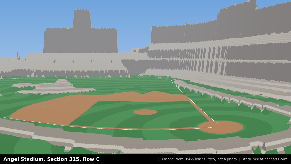 View from Angel Stadium Section 315, Row C, looking toward the pitcher's mound