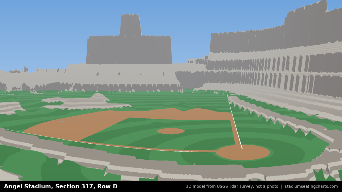 View from Angel Stadium Section 317, Row D, looking toward the pitcher's mound