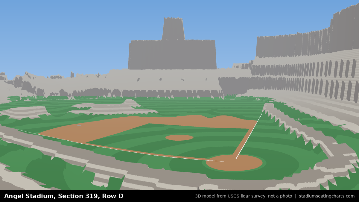 View from Angel Stadium Section 319, Row D, looking toward the pitcher's mound