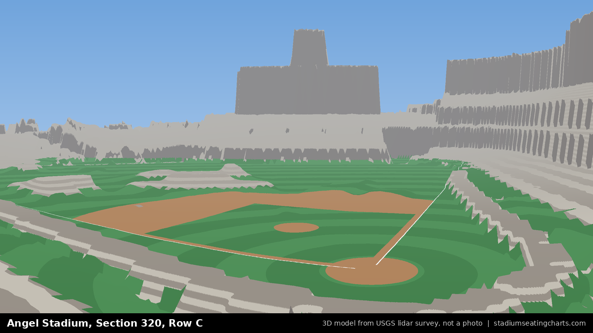 View from Angel Stadium Section 320, Row C, looking toward the pitcher's mound