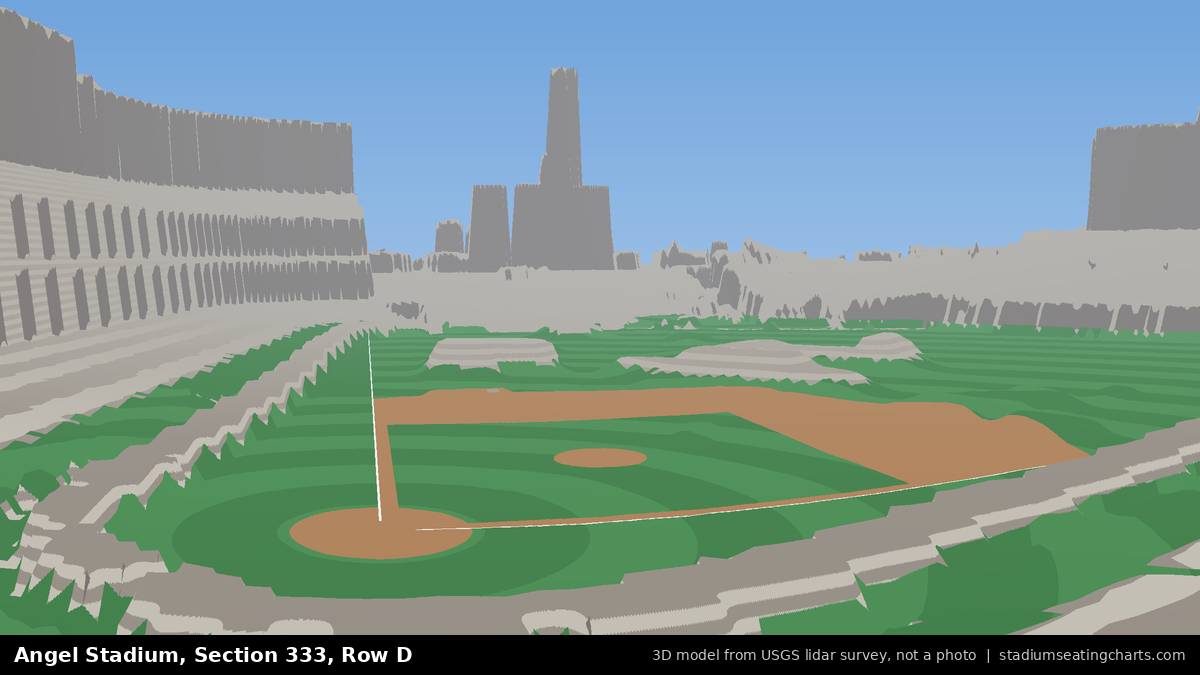 View from Angel Stadium Section 333, Row D, looking toward the pitcher's mound