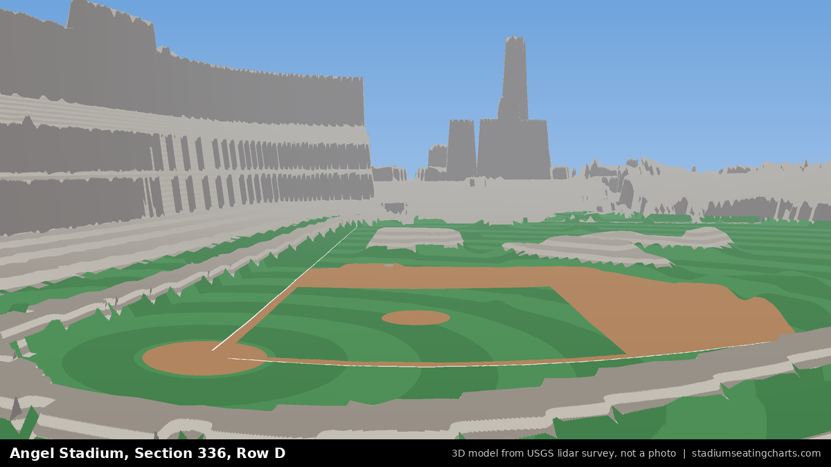 View from Angel Stadium Section 336, Row D, looking toward the pitcher's mound