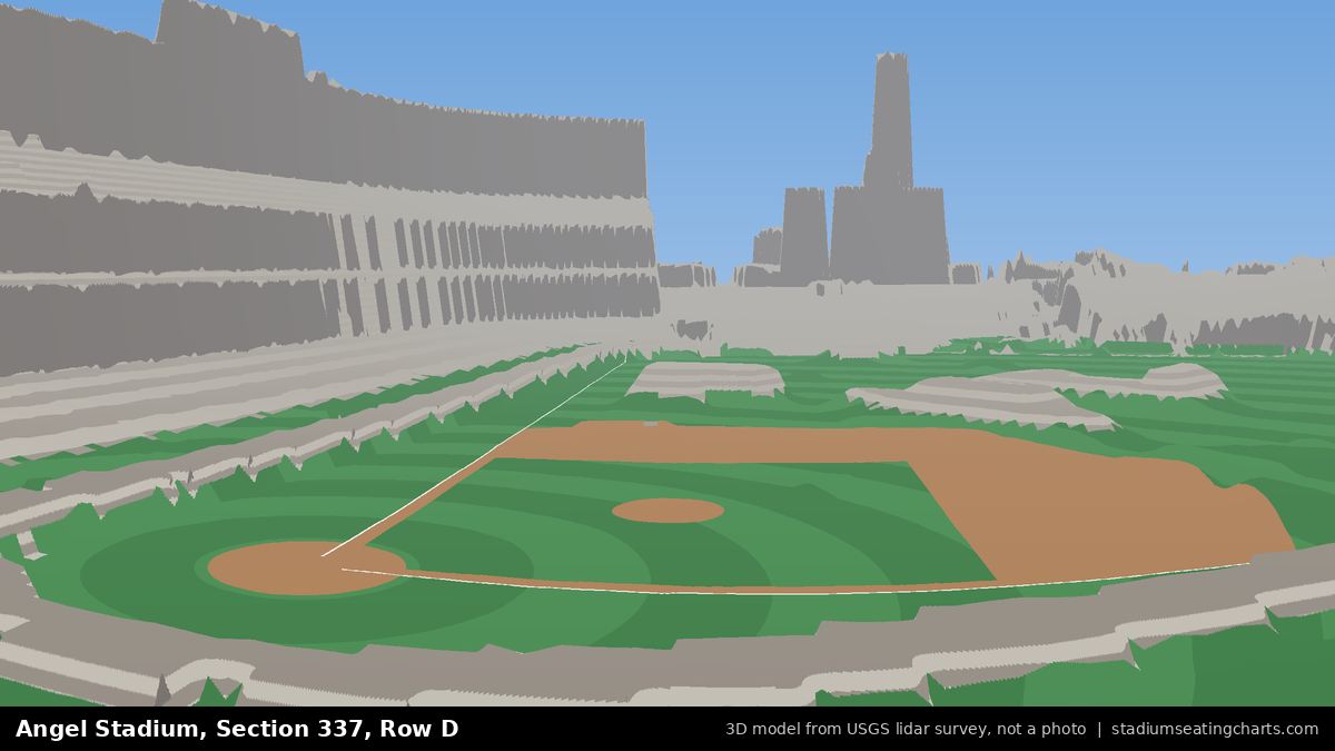 View from Angel Stadium Section 337, Row D, looking toward the pitcher's mound