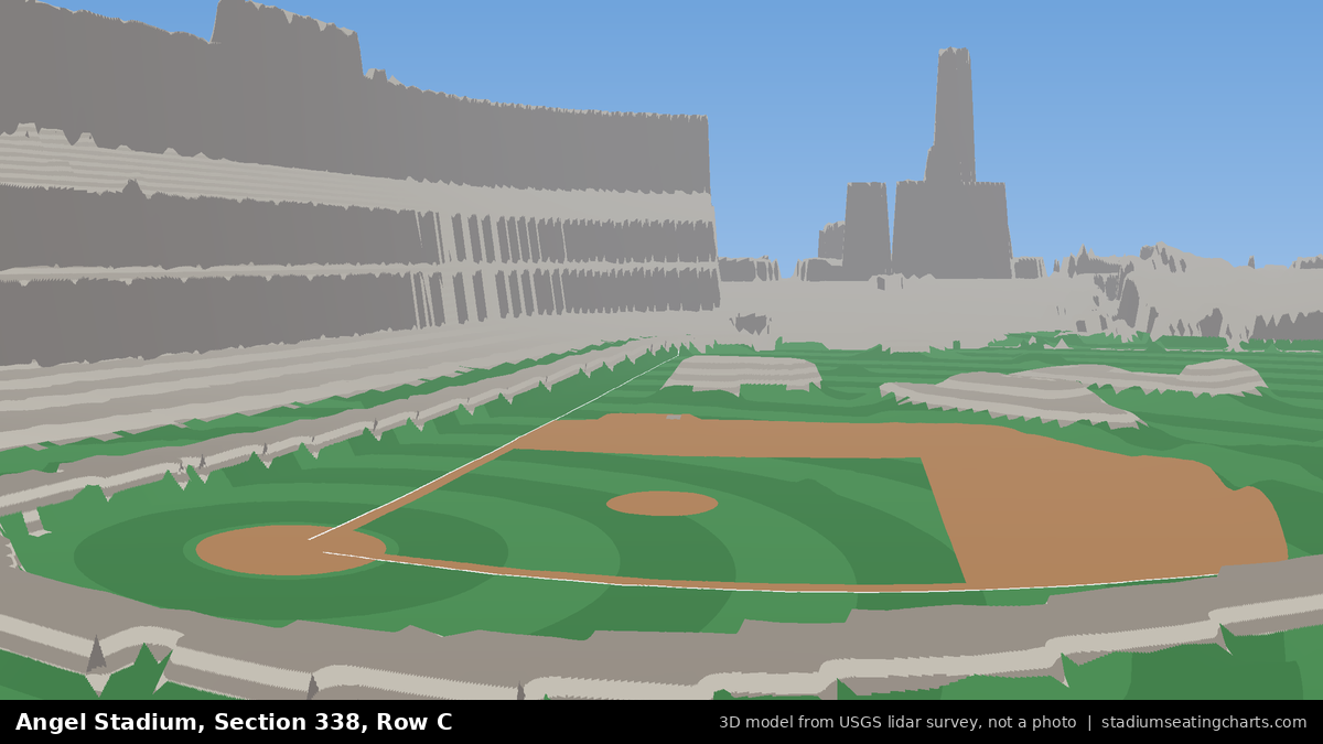 View from Angel Stadium Section 338, Row C, looking toward the pitcher's mound