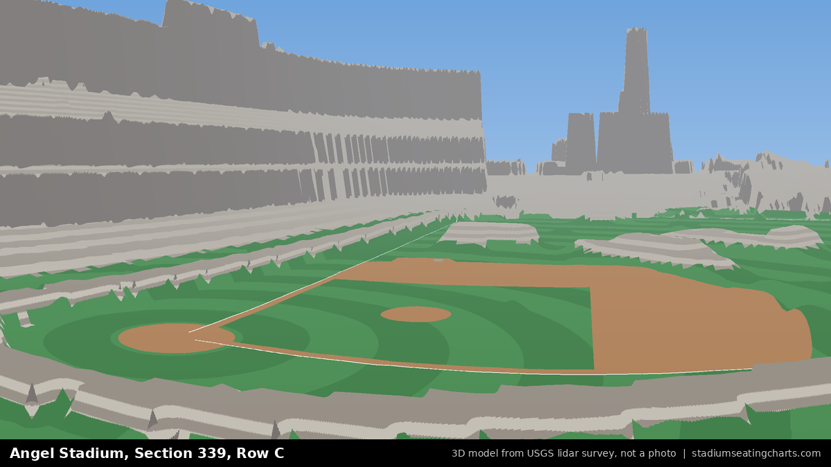 View from Angel Stadium Section 339, Row C, looking toward the pitcher's mound