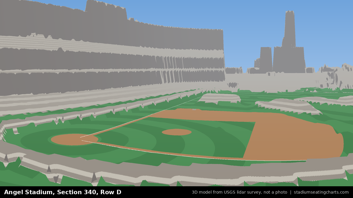 View from Angel Stadium Section 340, Row D, looking toward the pitcher's mound