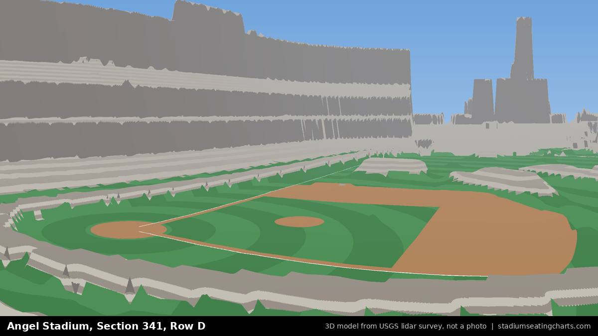 View from Angel Stadium Section 341, Row D, looking toward the pitcher's mound