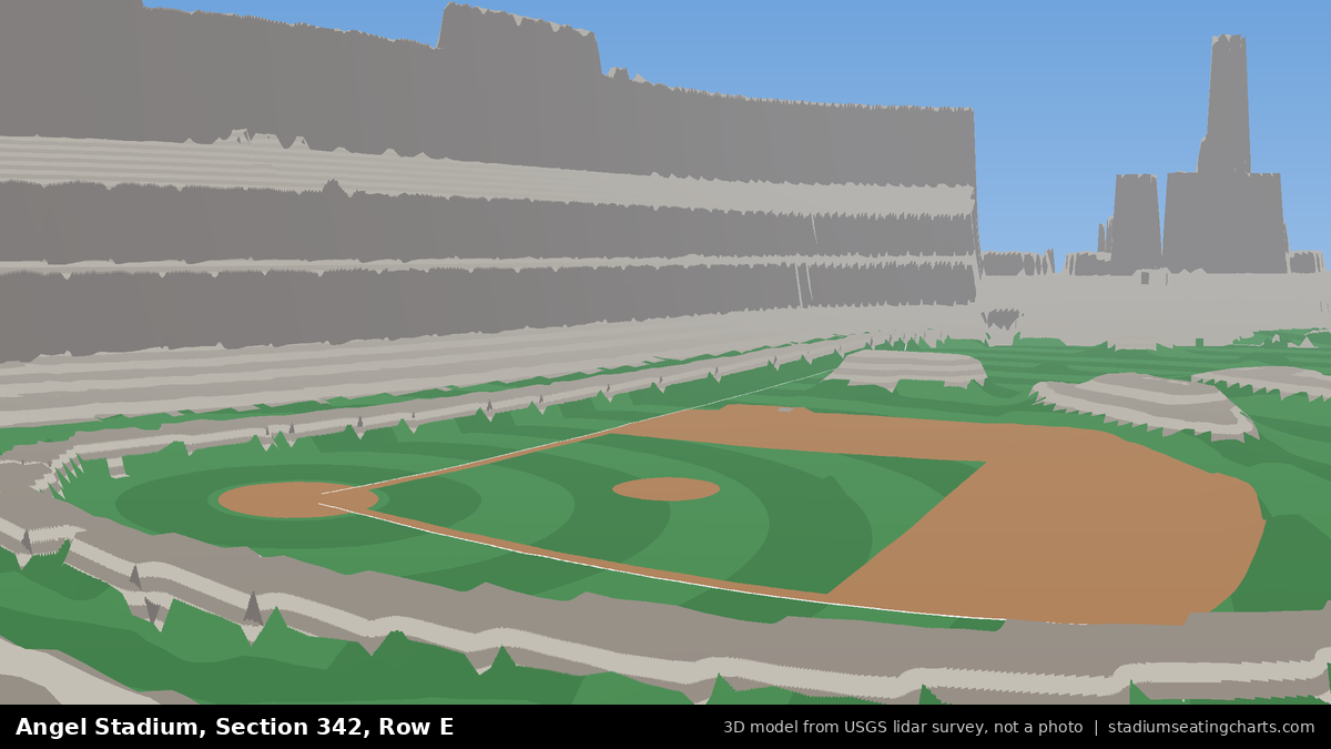 View from Angel Stadium Section 342, Row E, looking toward the pitcher's mound