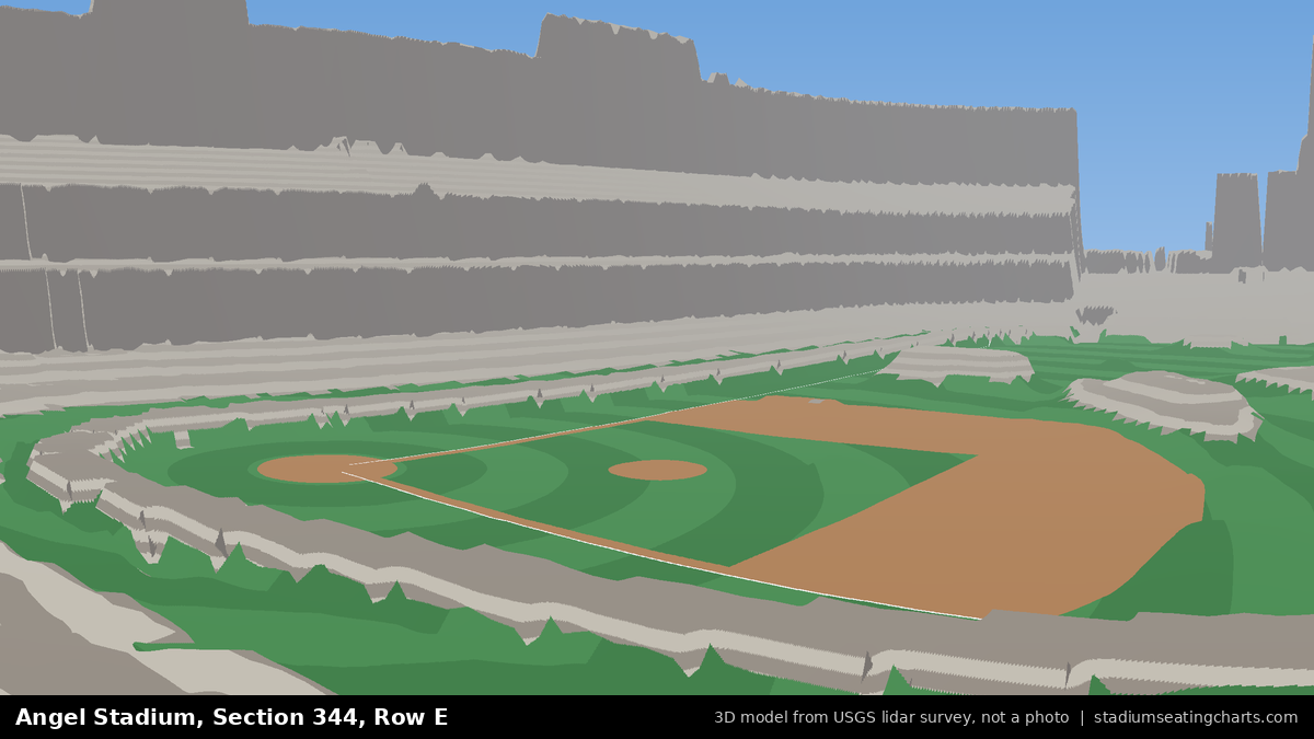 View from Angel Stadium Section 344, Row E, looking toward the pitcher's mound