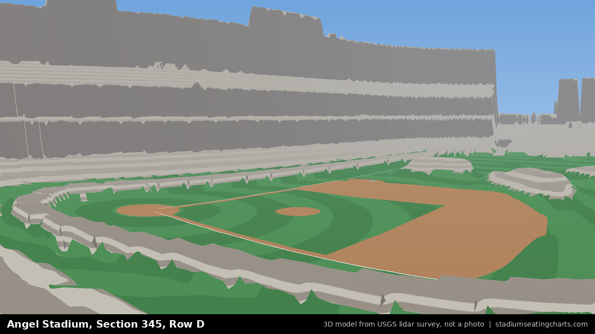 View from Angel Stadium Section 345, Row D, looking toward the pitcher's mound