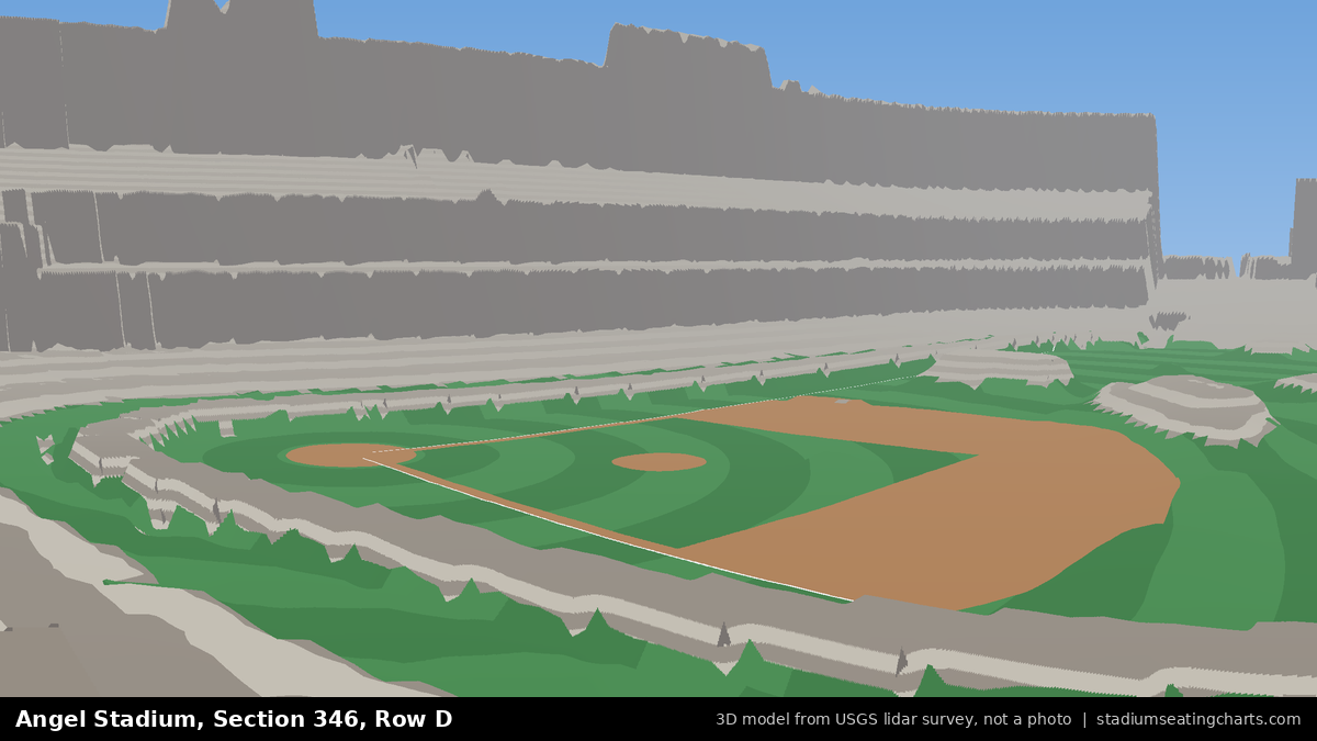 View from Angel Stadium Section 346, Row D, looking toward the pitcher's mound