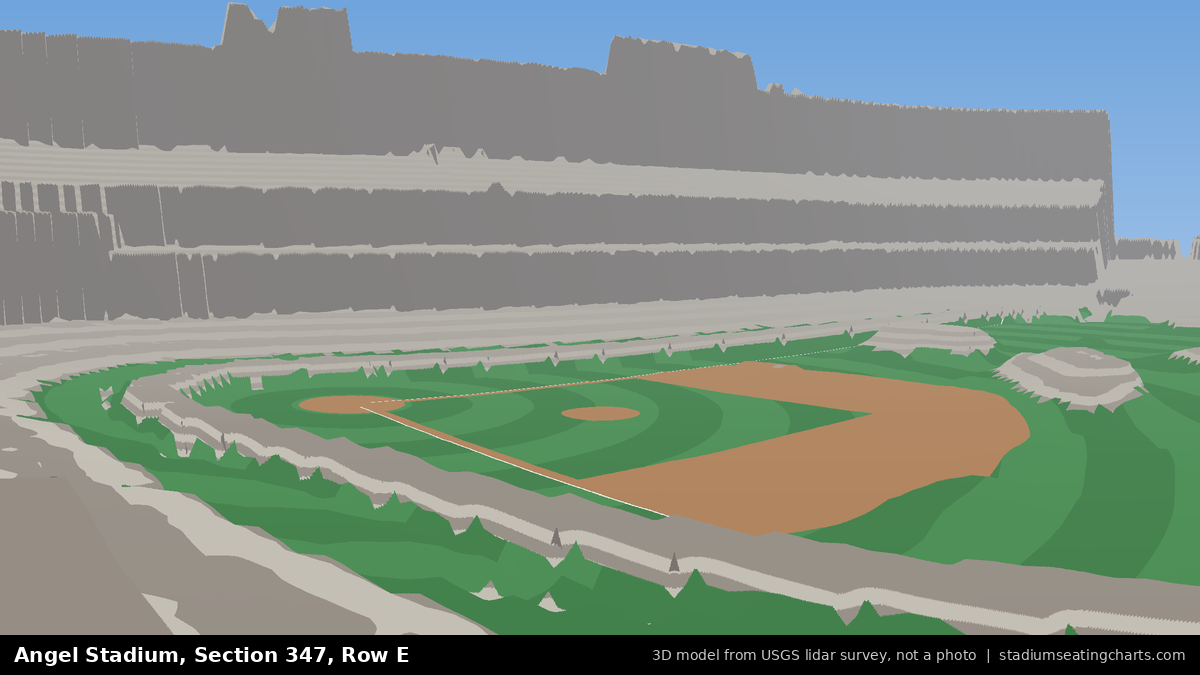 View from Angel Stadium Section 347, Row E, looking toward the pitcher's mound