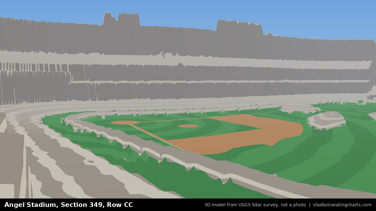View from Angel Stadium Section 349, Row CC, looking toward the pitcher's mound