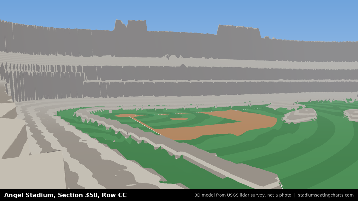 View from Angel Stadium Section 350, Row CC, looking toward the pitcher's mound