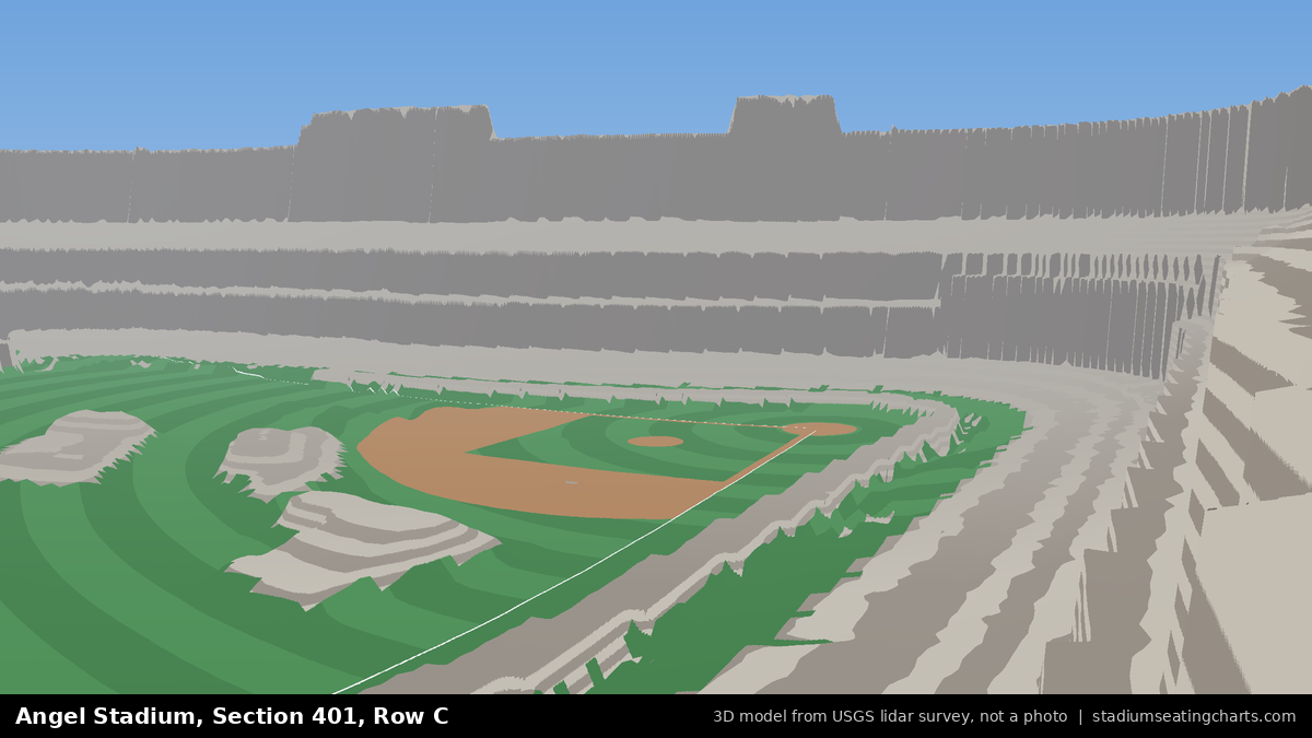 View from Angel Stadium Section 401, Row C, looking toward the pitcher's mound