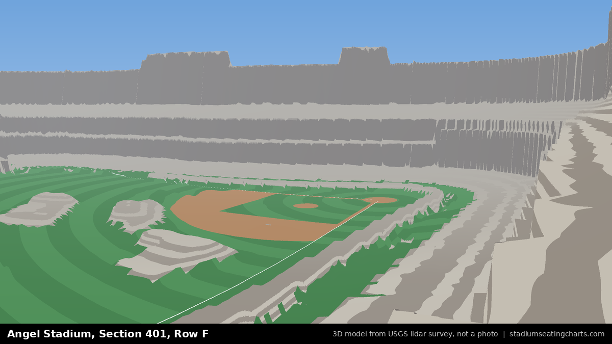 View from Angel Stadium Section 401, Row F, looking toward the pitcher's mound