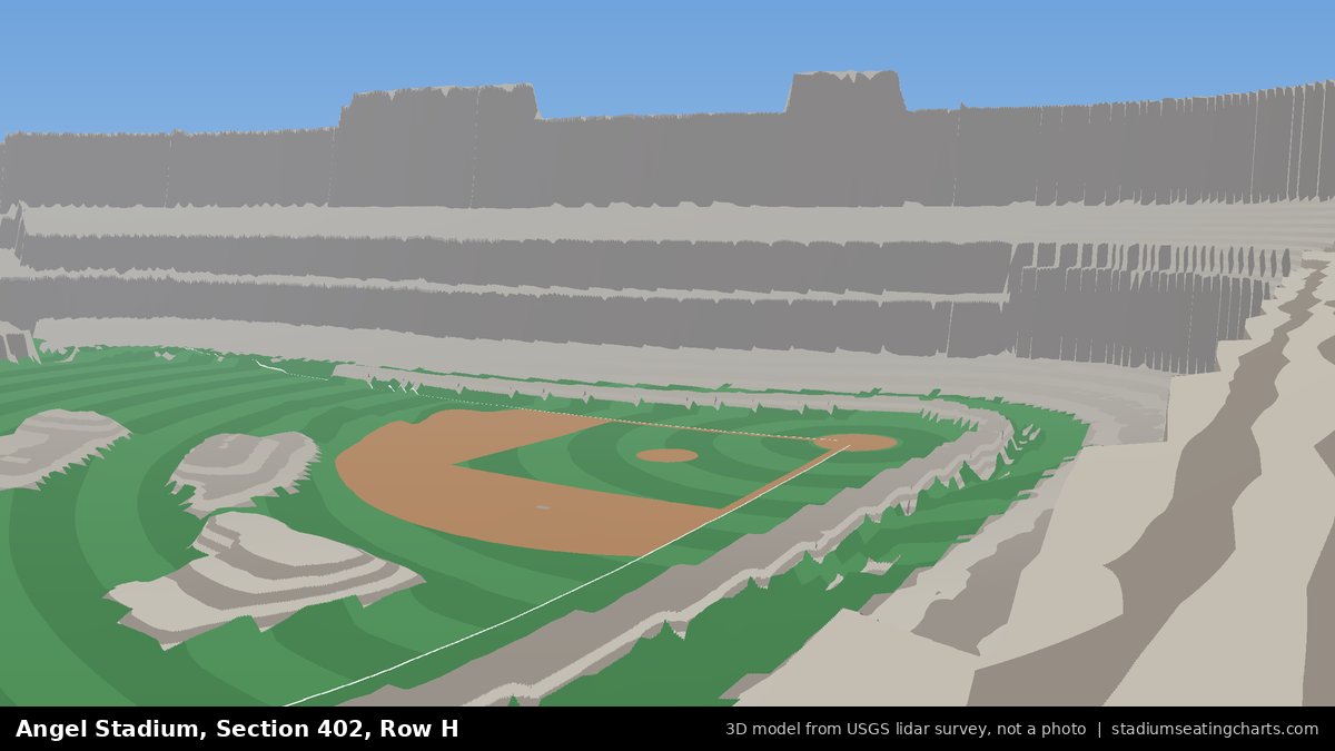 View from Angel Stadium Section 402, Row H, looking toward the pitcher's mound