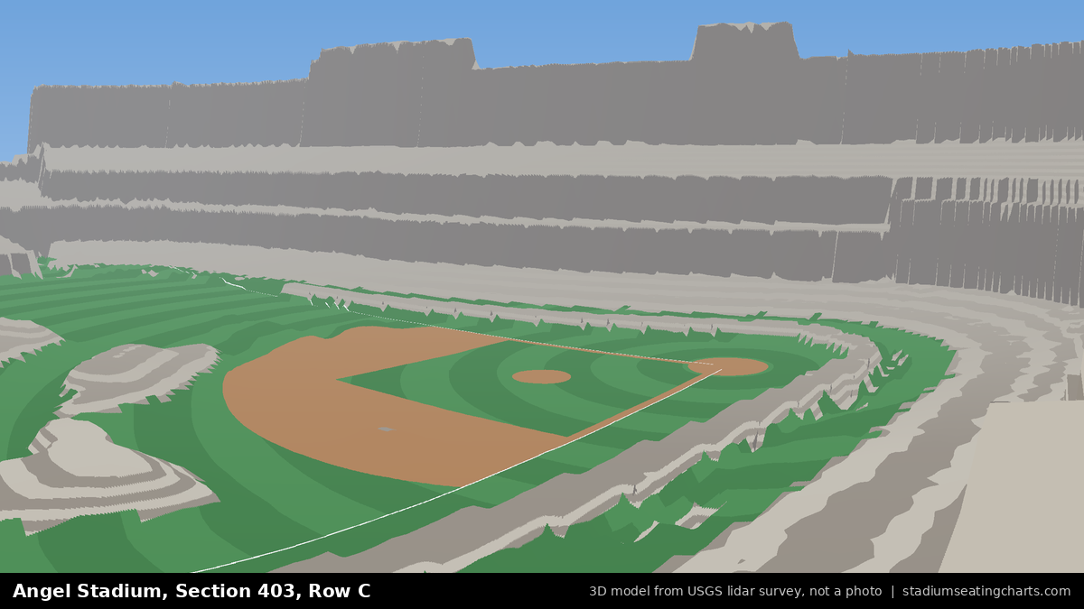 View from Angel Stadium Section 403, Row C, looking toward the pitcher's mound