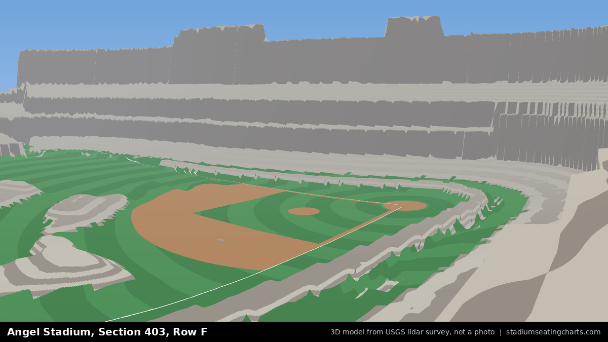 View from Angel Stadium Section 403, Row F, looking toward the pitcher's mound