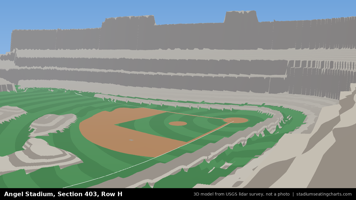 View from Angel Stadium Section 403, Row H, looking toward the pitcher's mound