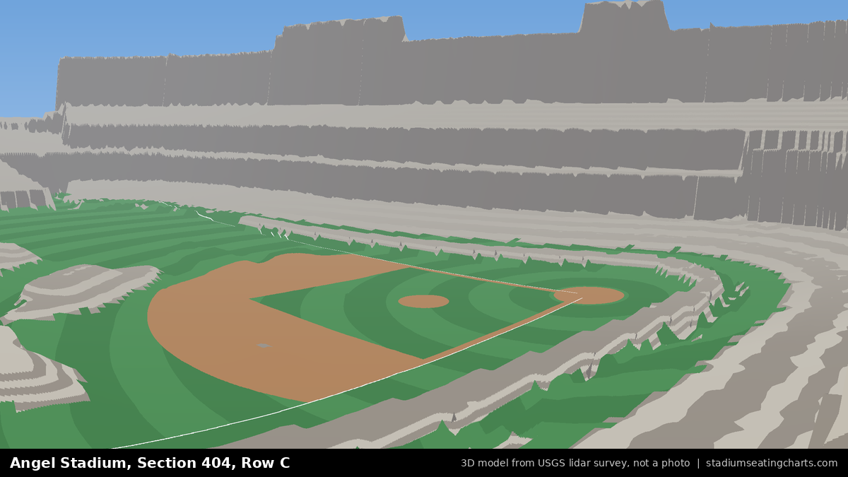 View from Angel Stadium Section 404, Row C, looking toward the pitcher's mound
