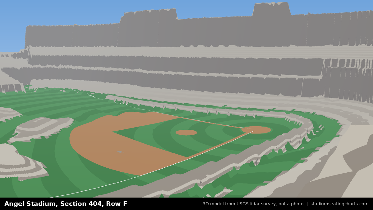 View from Angel Stadium Section 404, Row F, looking toward the pitcher's mound