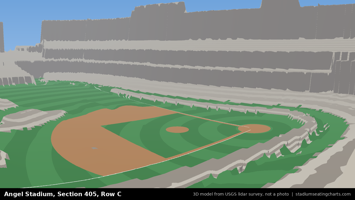 View from Angel Stadium Section 405, Row C, looking toward the pitcher's mound