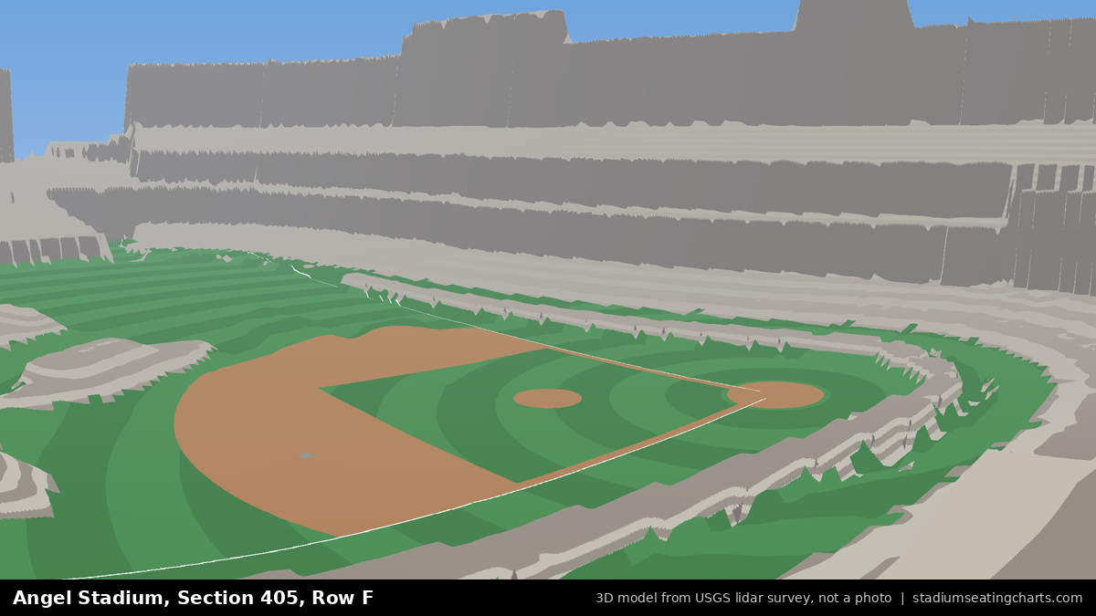 View from Angel Stadium Section 405, Row F, looking toward the pitcher's mound