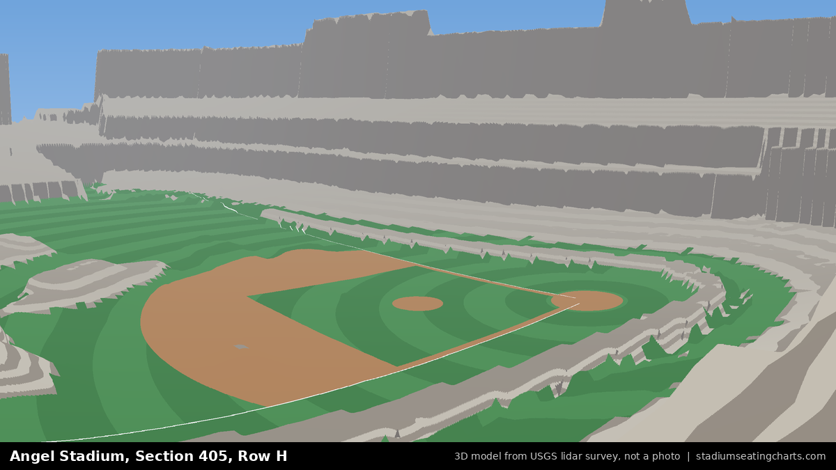 View from Angel Stadium Section 405, Row H, looking toward the pitcher's mound