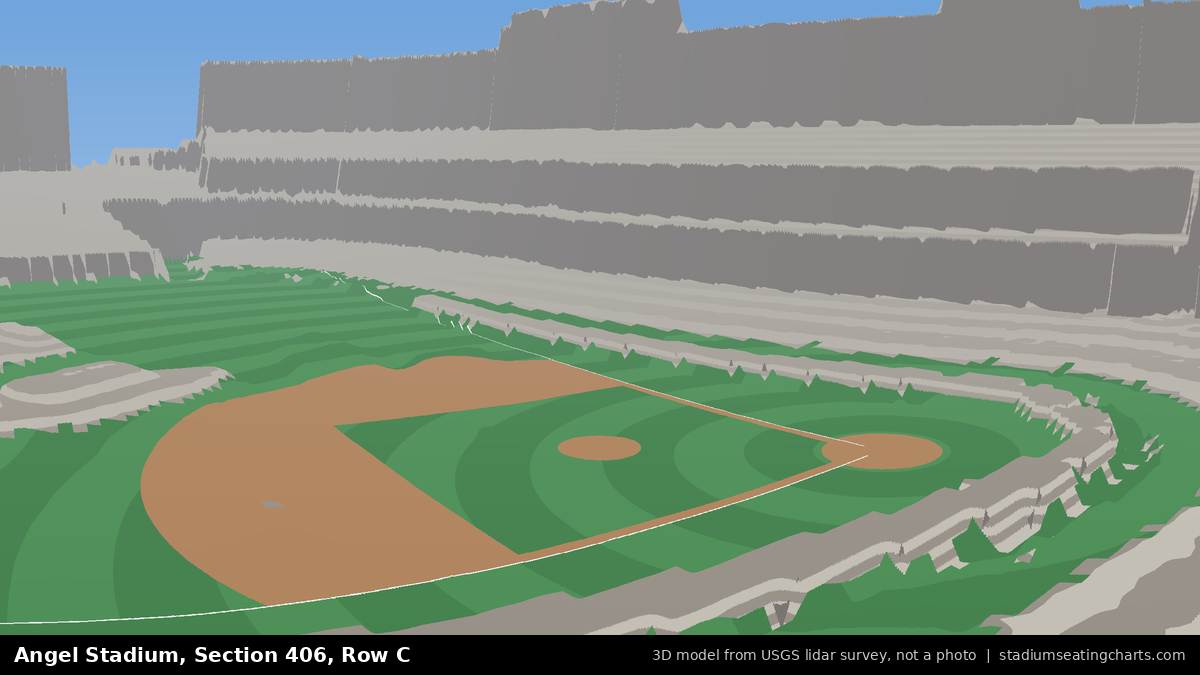View from Angel Stadium Section 406, Row C, looking toward the pitcher's mound