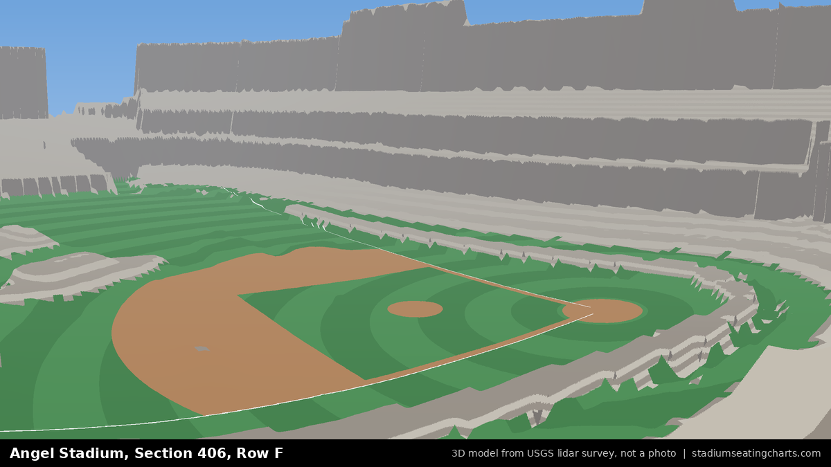View from Angel Stadium Section 406, Row F, looking toward the pitcher's mound