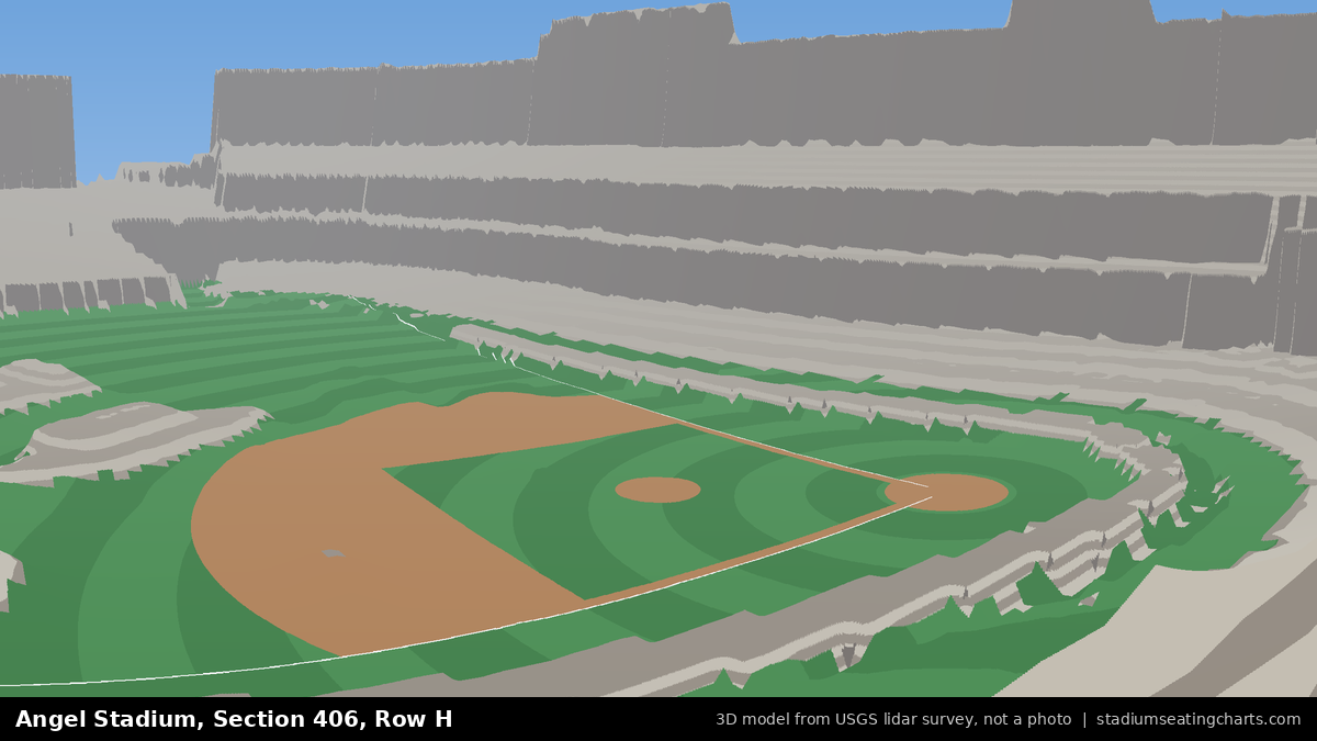 View from Angel Stadium Section 406, Row H, looking toward the pitcher's mound