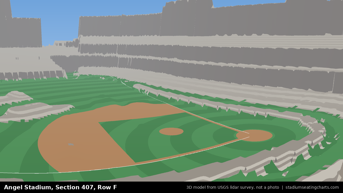 View from Angel Stadium Section 407, Row F, looking toward the pitcher's mound