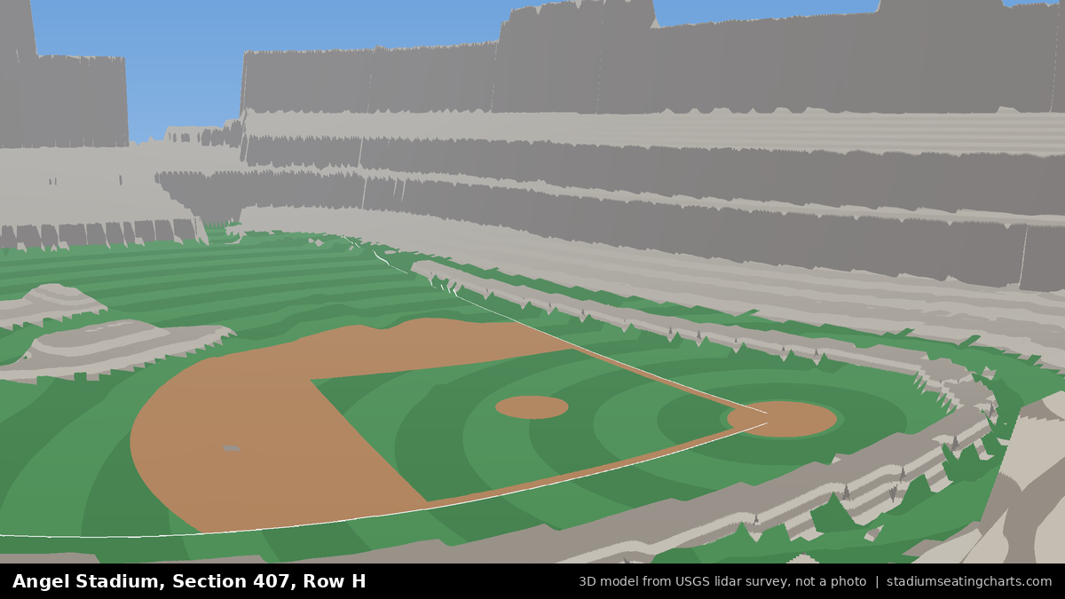 View from Angel Stadium Section 407, Row H, looking toward the pitcher's mound