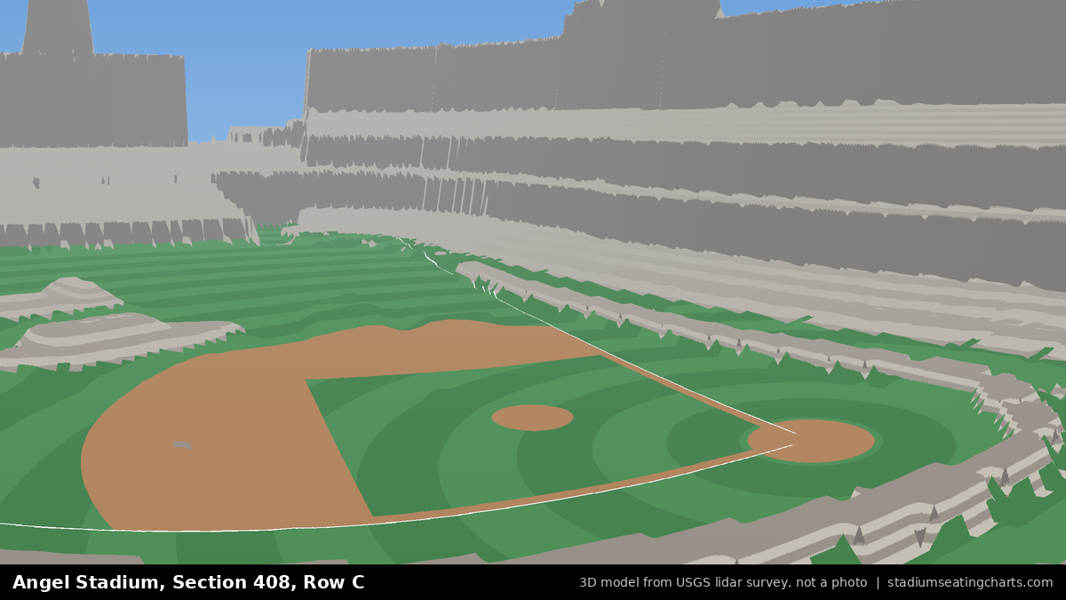 View from Angel Stadium Section 408, Row C, looking toward the pitcher's mound