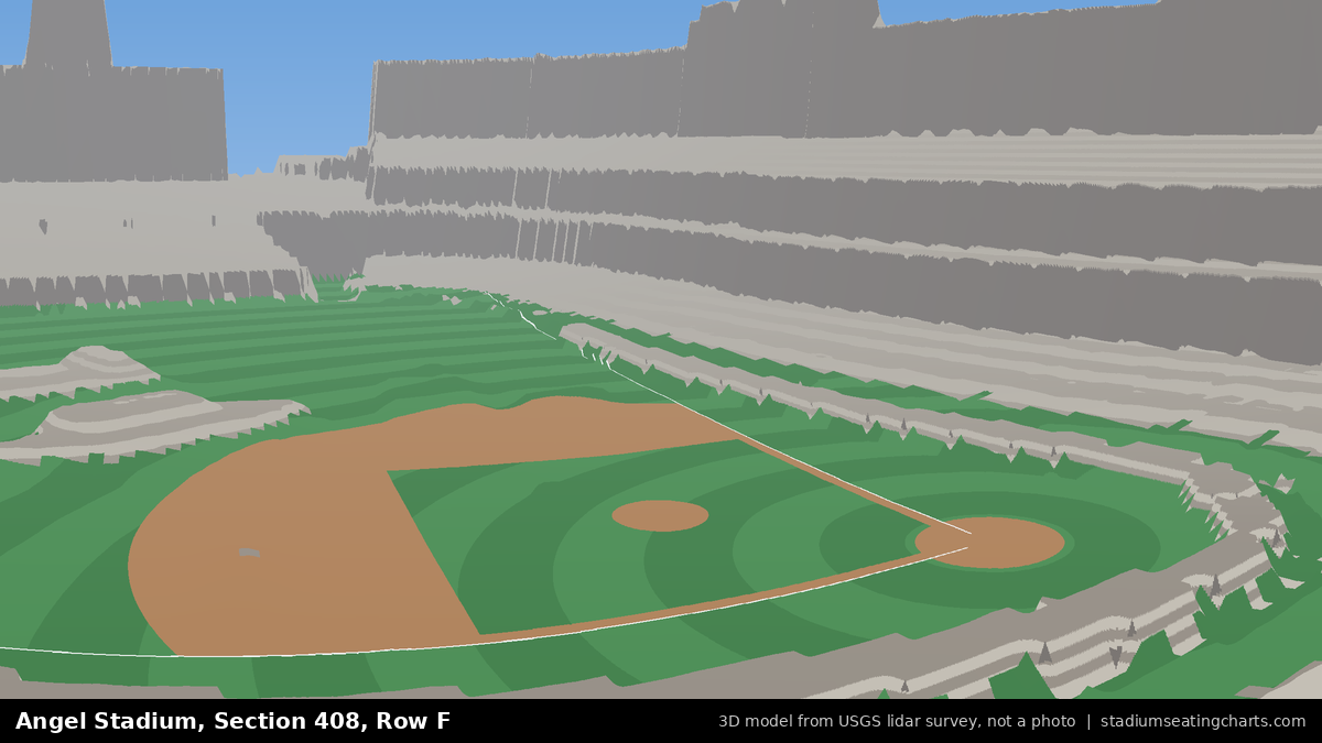 View from Angel Stadium Section 408, Row F, looking toward the pitcher's mound