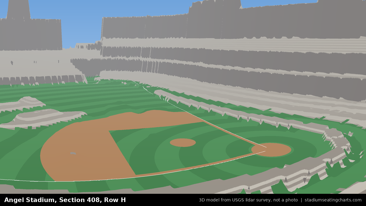 View from Angel Stadium Section 408, Row H, looking toward the pitcher's mound