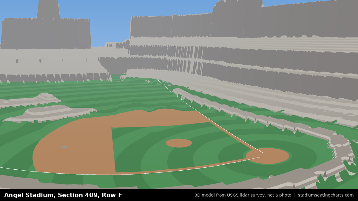 View from Angel Stadium Section 409, Row F, looking toward the pitcher's mound