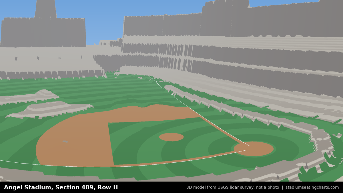 View from Angel Stadium Section 409, Row H, looking toward the pitcher's mound