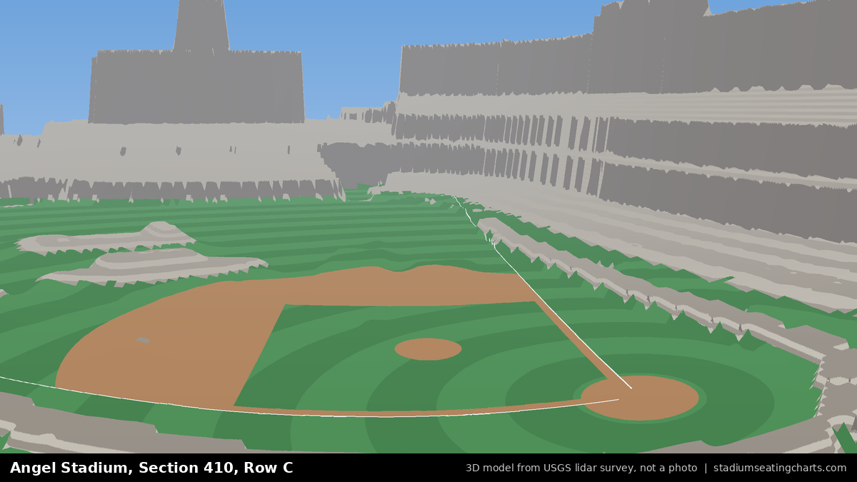 View from Angel Stadium Section 410, Row C, looking toward the pitcher's mound