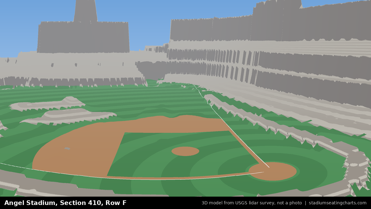 View from Angel Stadium Section 410, Row F, looking toward the pitcher's mound