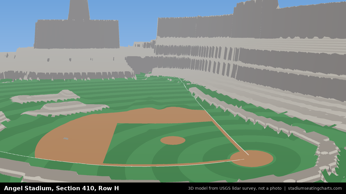 View from Angel Stadium Section 410, Row H, looking toward the pitcher's mound