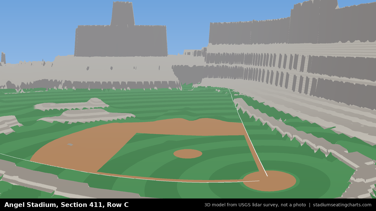 View from Angel Stadium Section 411, Row C, looking toward the pitcher's mound