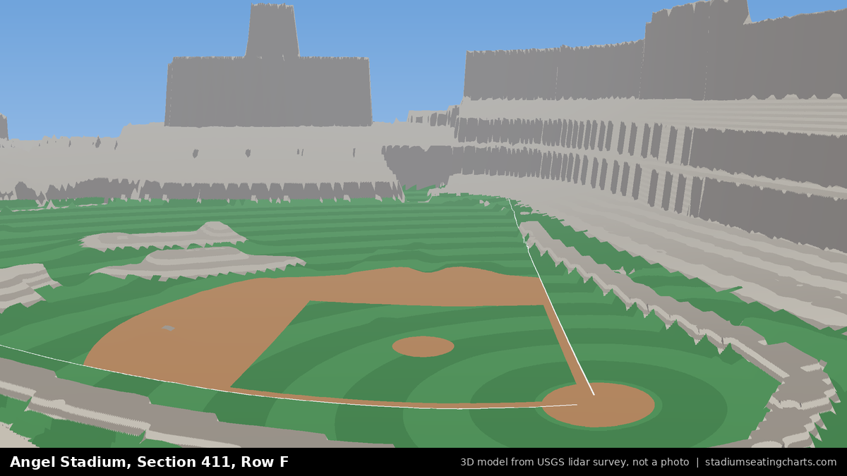 View from Angel Stadium Section 411, Row F, looking toward the pitcher's mound